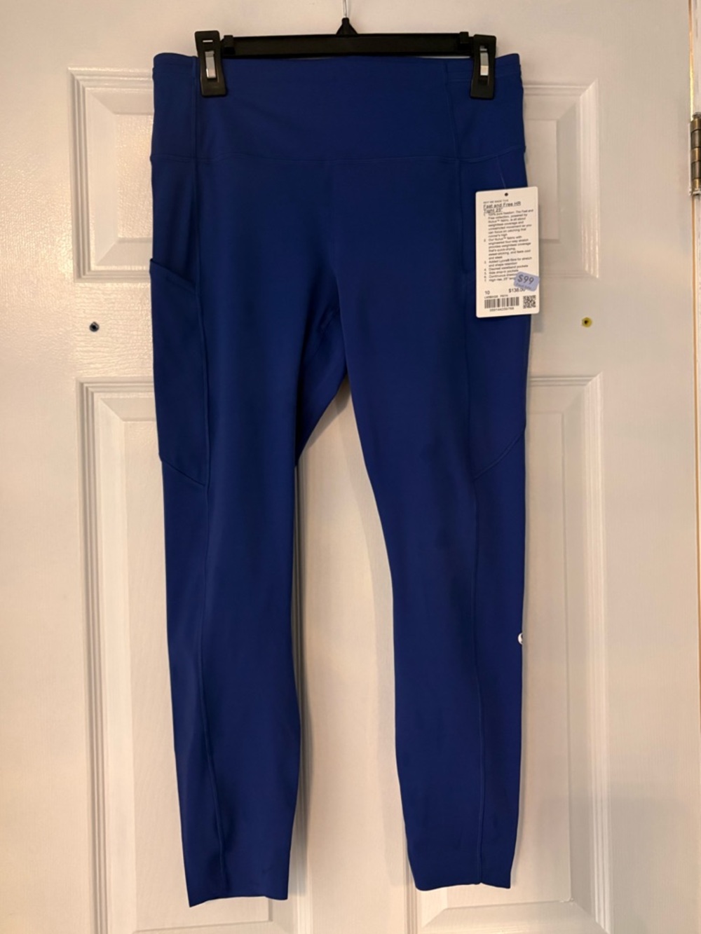 Lululemon Fast and Free HR Tight 25” Royal Blue Size 10 NWT